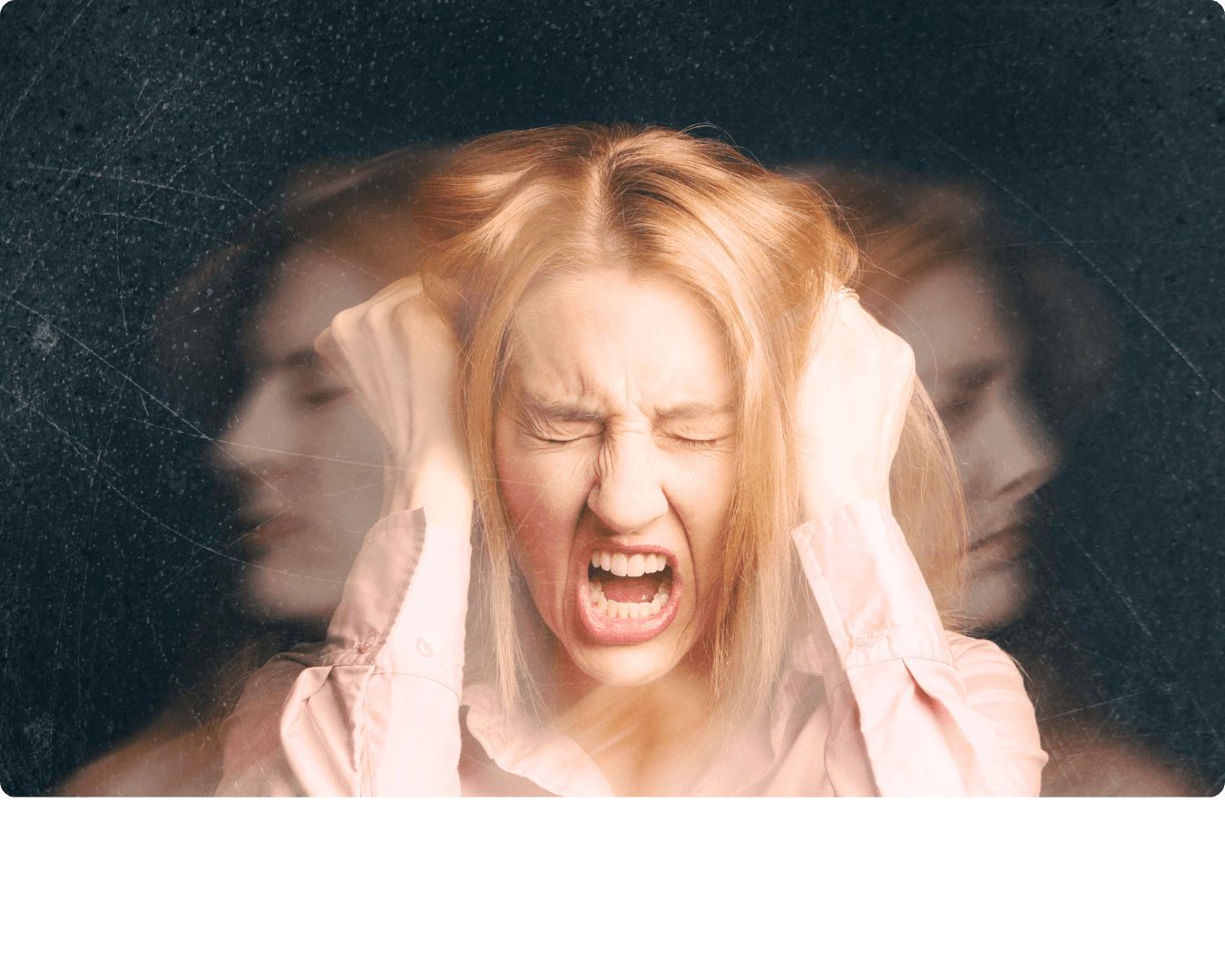 Woman with a distressed expression